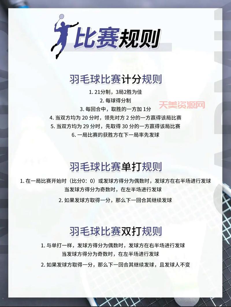 羽毛球的比赛规则其实很简单，看完轻松学会打比赛