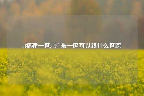 cf福建一区,cf广东一区可以跟什么区跨