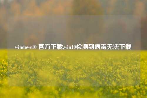 windows10 官方下载,win10检测到病毒无法下载