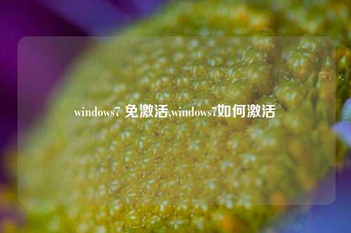 windows7 免激活,windows7如何激活