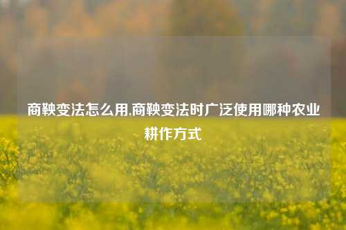 商鞅变法怎么用,商鞅变法时广泛使用哪种农业耕作方式