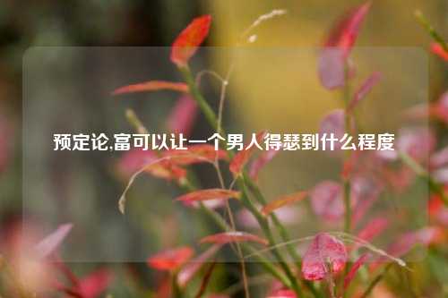 预定论,富可以让一个男人得瑟到什么程度