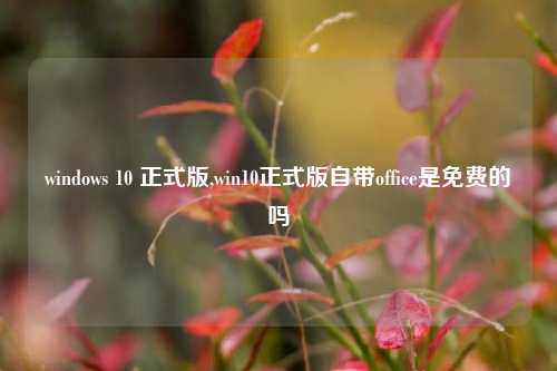 windows 10 正式版,win10正式版自带office是免费的吗