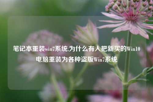 笔记本重装win7系统,为什么有人把新买的Win10电脑重装为各种盗版Win7系统