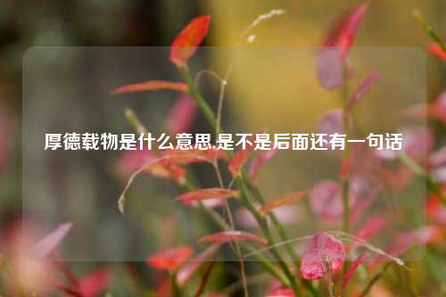 厚德载物是什么意思,是不是后面还有一句话
