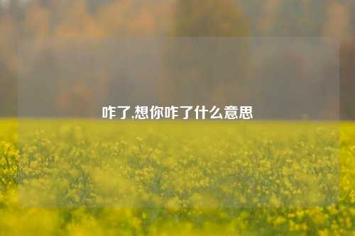 咋了,想你咋了什么意思