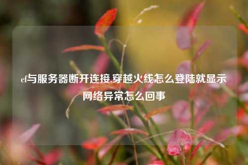 cf与服务器断开连接,穿越火线怎么登陆就显示网络异常怎么回事