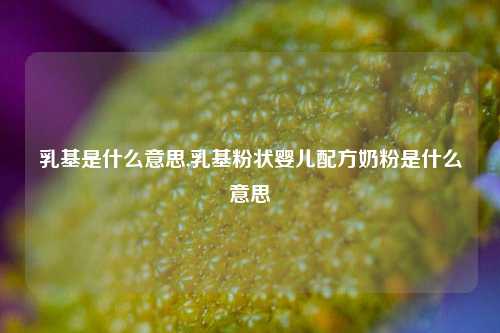 乳基是什么意思,乳基粉状婴儿配方奶粉是什么意思