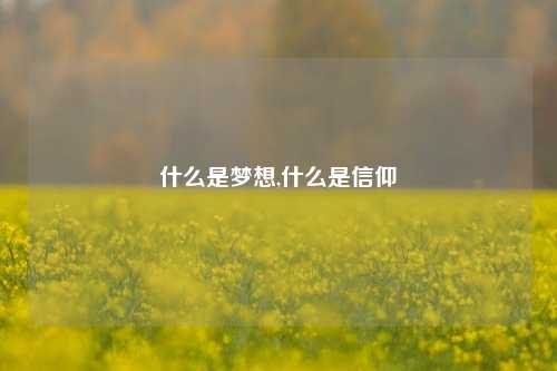 什么是梦想,什么是信仰
