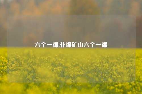六个一律,非煤矿山六个一律