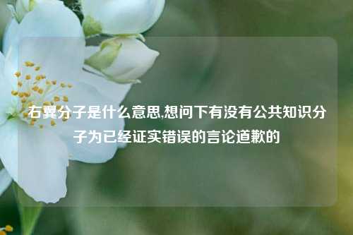 右翼分子是什么意思,想问下有没有公共知识分子为已经证实错误的言论道歉的