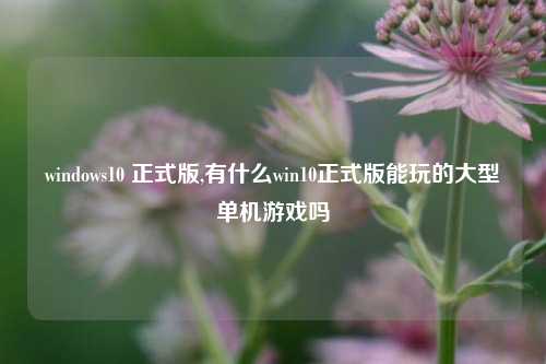 windows10 正式版,有什么win10正式版能玩的大型单机游戏吗