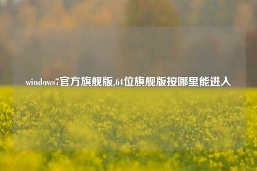 windows7官方旗舰版,64位旗舰版按哪里能进入