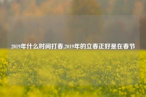 2019年什么时间打春,2019年的立春正好是在春节