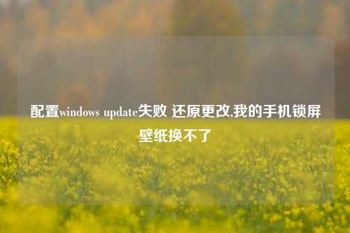 配置windows update失败 还原更改,我的手机锁屏壁纸换不了