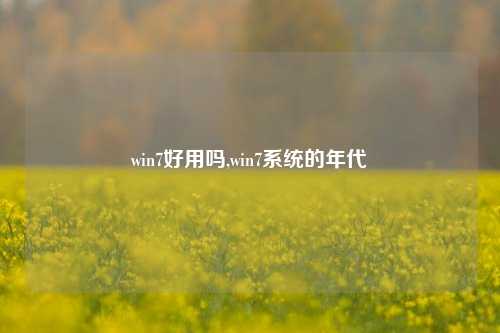 win7好用吗,win7系统的年代