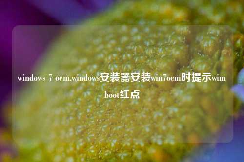windows 7 oem,windows安装器安装win7oem时提示wimboot红点