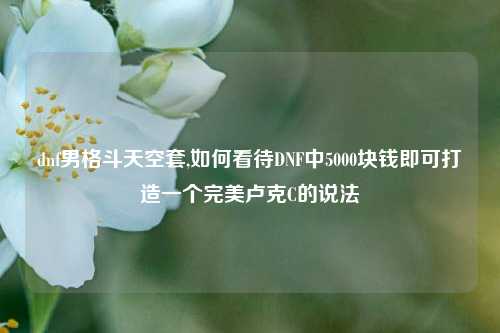 dnf男格斗天空套,如何看待DNF中5000块钱即可打造一个完美卢克C的说法