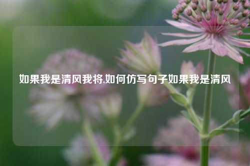 如果我是清风我将,如何仿写句子如果我是清风