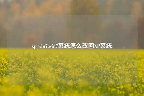 xp win7,win7系统怎么改回XP系统