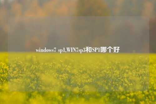 windows7 sp1,WIN7sp3和SP1哪个好