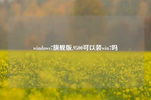 windows7旗舰版,9500可以装win7吗
