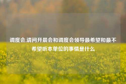 调度会,请问开晨会和调度会领导最希望和最不希望听本单位的事情是什么