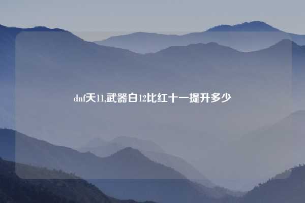 dnf天11,武器白12比红十一提升多少