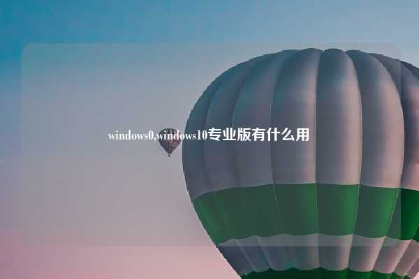 windows0,windows10专业版有什么用