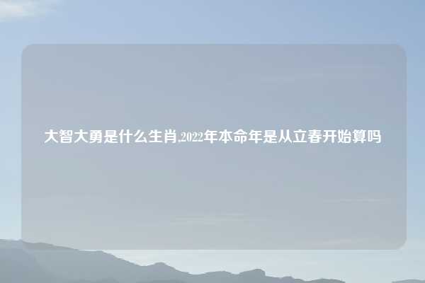 大智大勇是什么生肖,2022年本命年是从立春开始算吗