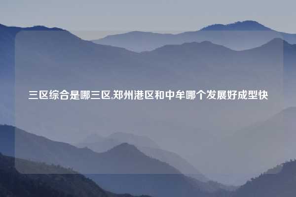 三区综合是哪三区,郑州港区和中牟哪个发展好成型快