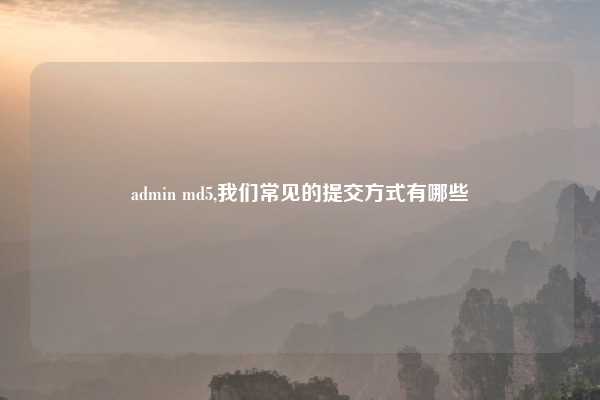 admin md5,我们常见的提交方式有哪些