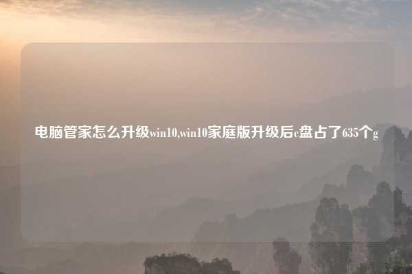 电脑管家怎么升级win10,win10家庭版升级后c盘占了635个g