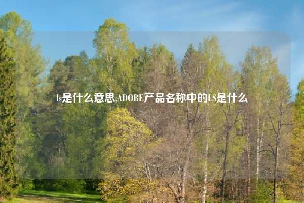 ls是什么意思,ADOBE产品名称中的LS是什么