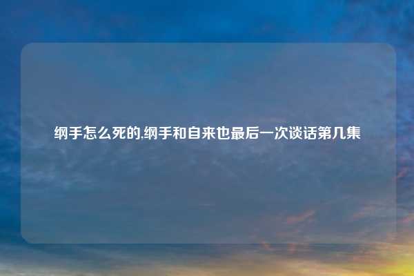 纲手怎么死的,纲手和自来也最后一次谈话第几集