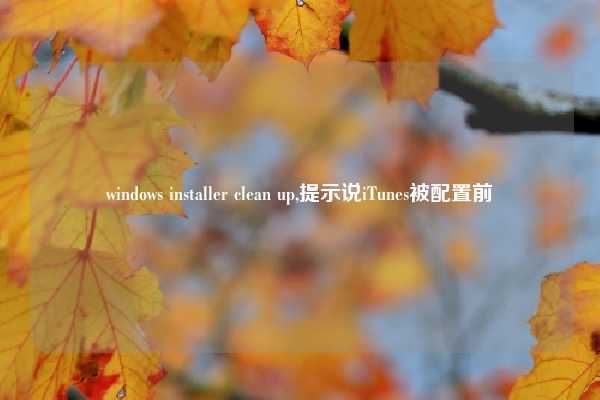 windows installer clean up,提示说iTunes被配置前