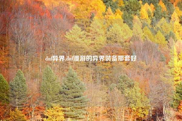 dnf异界,dnf漫游的异界装备那套好