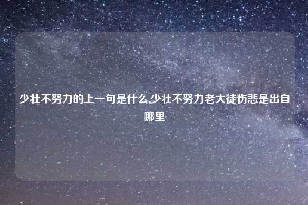 少壮不努力的上一句是什么,少壮不努力老大徒伤悲是出自哪里