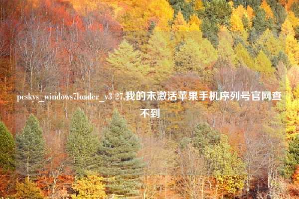 pcskys_windows7loader_v3 27,我的未激活苹果手机序列号官网查不到