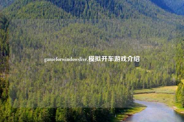 gameforwindowslive,模拟开车游戏介绍