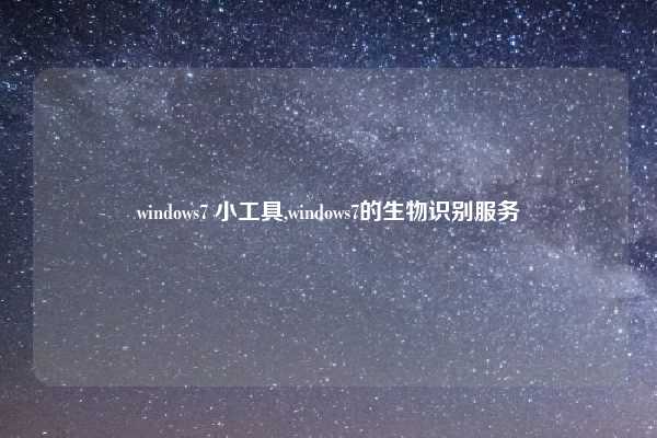 windows7 小工具,windows7的生物识别服务