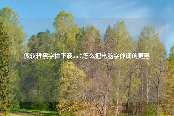 微软雅黑字体下载win7,怎么把电脑字体调的更黑