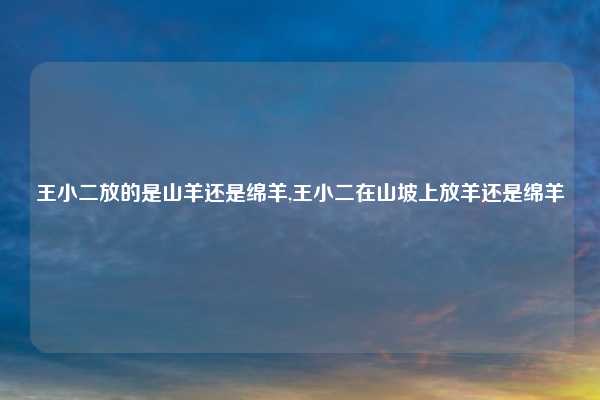 王小二放的是山羊还是绵羊,王小二在山坡上放羊还是绵羊