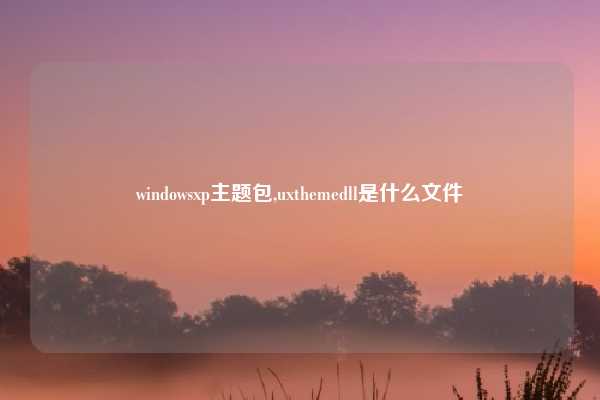 windowsxp主题包,uxthemedll是什么文件