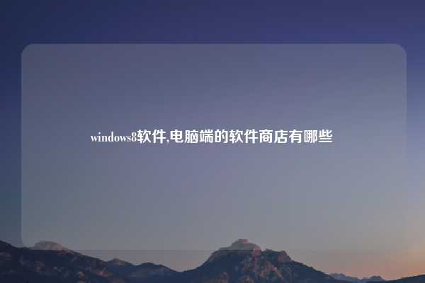 windows8软件,电脑端的软件商店有哪些