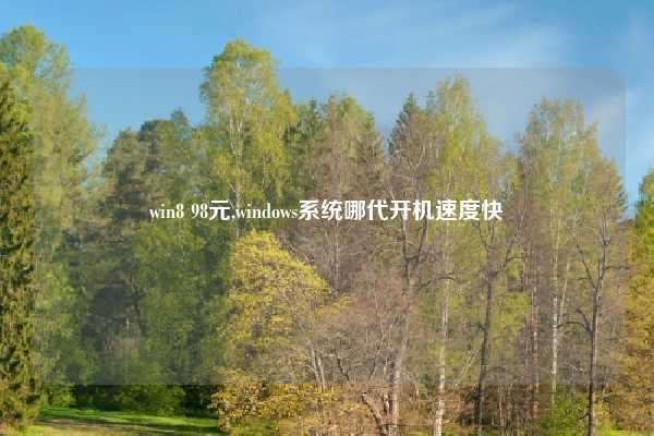 win8 98元,windows系统哪代开机速度快