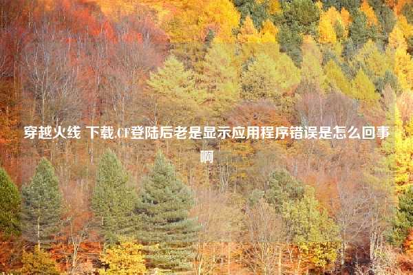 穿越火线 下载,CF登陆后老是显示应用程序错误是怎么回事啊