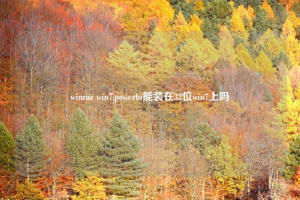winrar win7,powerbi能装在32位win7上吗