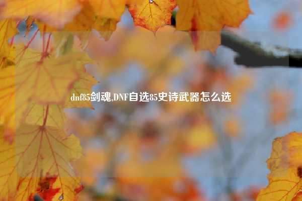 dnf85剑魂,DNF自选85史诗武器怎么选