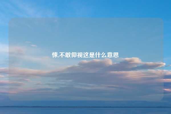 悚,不敢仰视这是什么意思